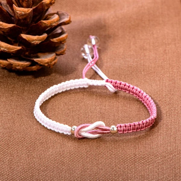 Last Day 49% Off-To My Granddaughter "Forever Linked Together" Handmade Braided Bracelet