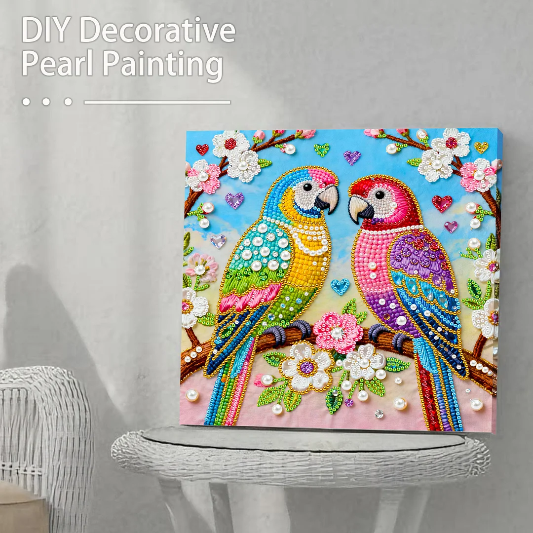 Two Birds Art Diamond Painting Kit for Adults Home Decor 25x25cm With Frame