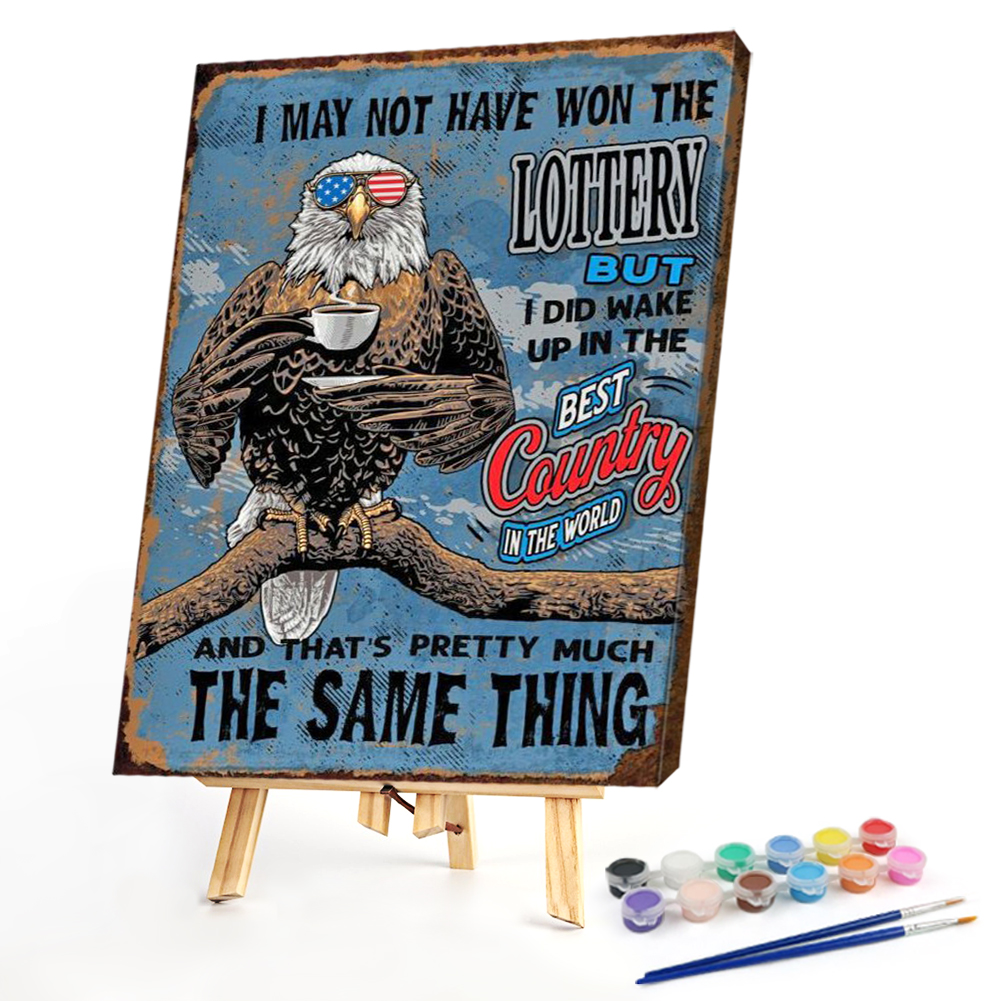 

40*50CM - Paint By Numbers - Retro Eagle Poster, 501 Original