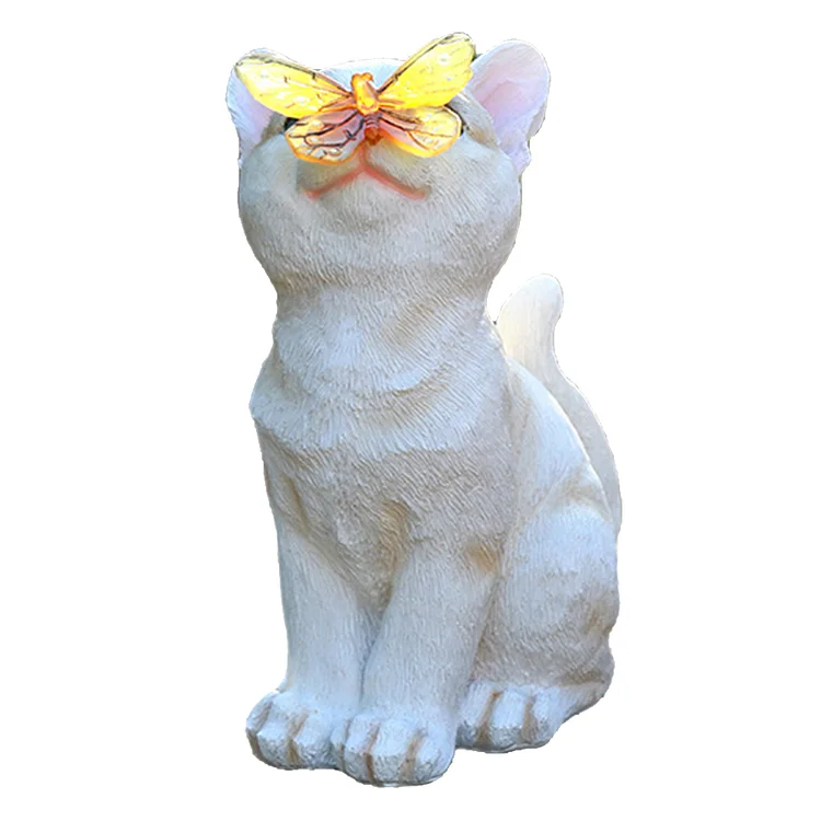 【Ornament】Home Decor Resin Ornaments-Cute Cat Solar Garden gbfke