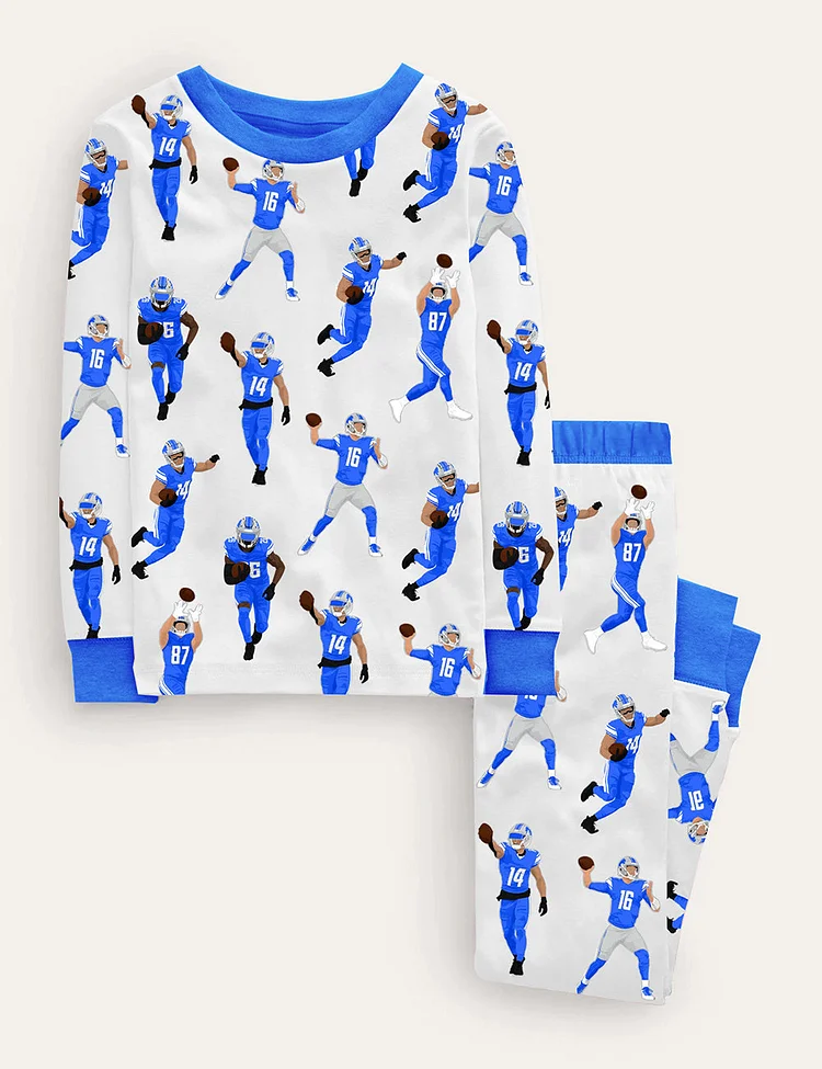 Kid's Detroit Lions Football Pajama Set