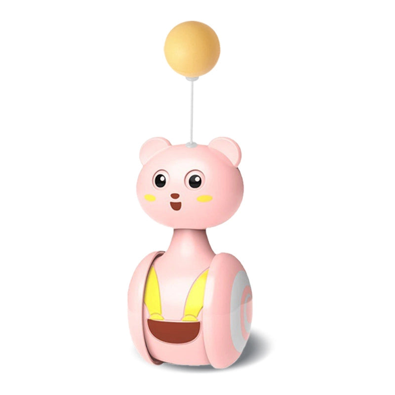 New Colorful Feather Cat Toy Ball Self-entertaining Weeble Wobble Cat Scratch Toy Stick Fun Interactive Pet