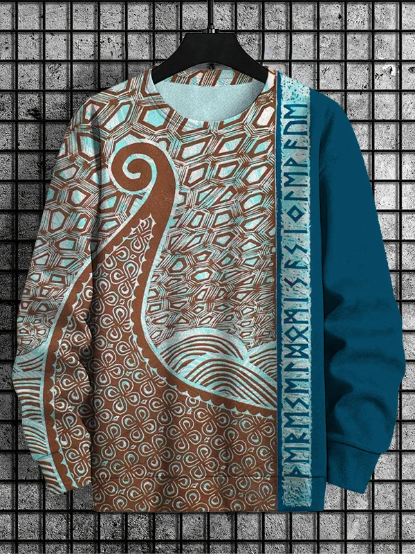 Men's Viking Ship Art Print Casual Sweatshirt