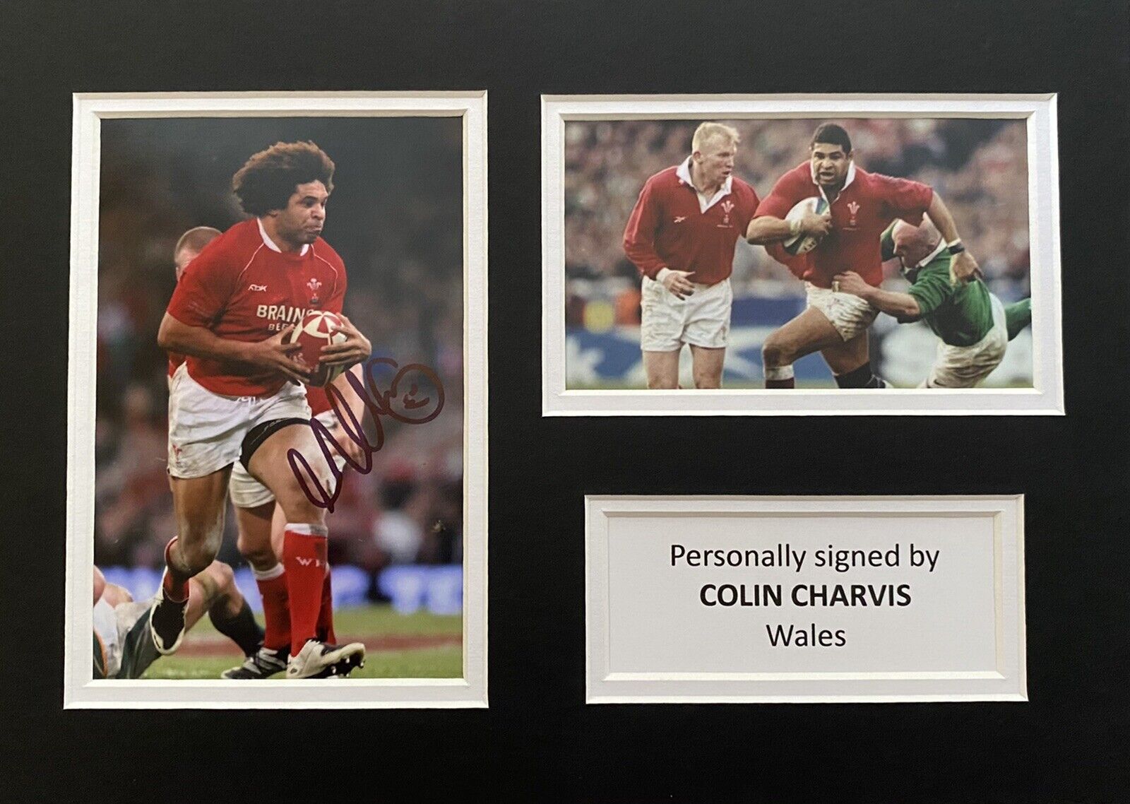 Colin Charvis Hand Signed Wales Photo Poster painting In A4 Mount Display