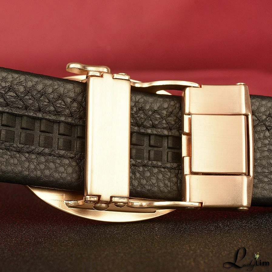 New eagle wings men's automatic buckle belt head layer leather belt business leisure belt men's belt