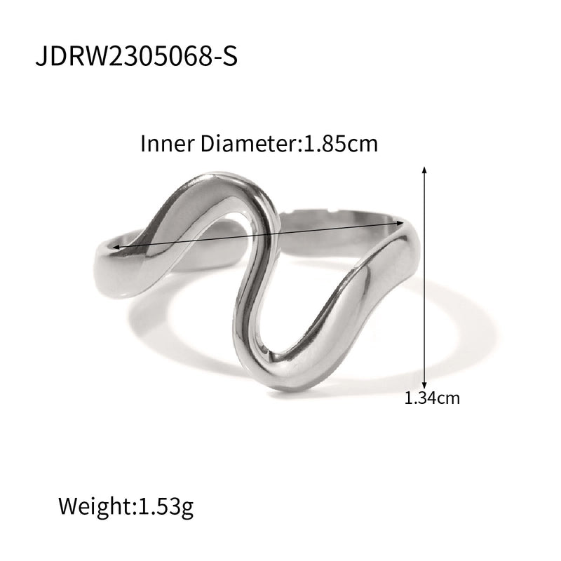 Exaggerated Artistic Geometric 304 Stainless Steel Layered Open Rings