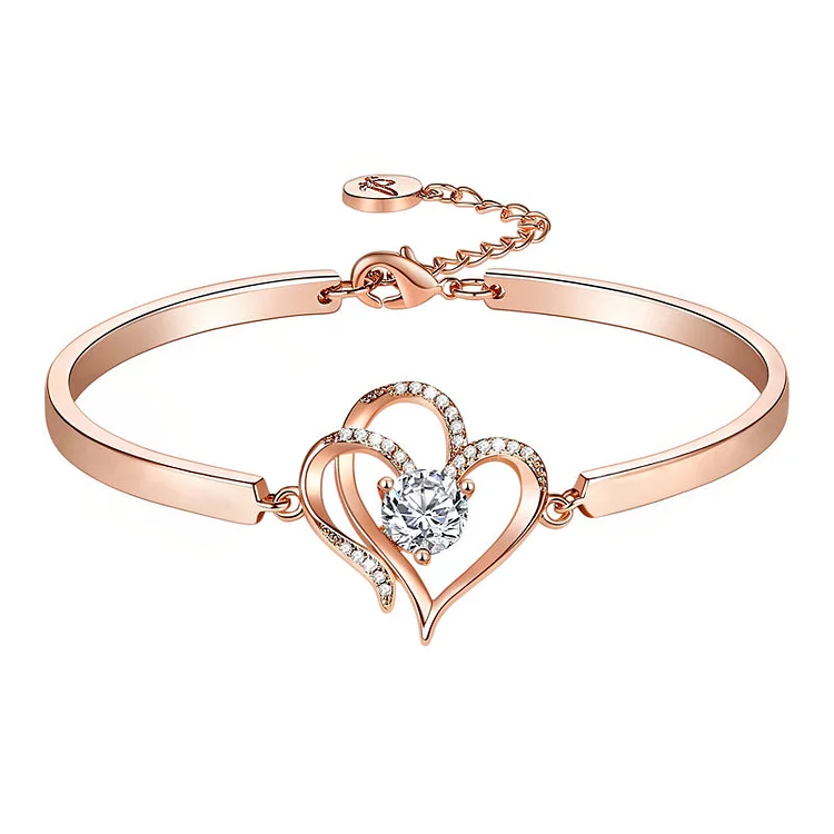 For Friend - True Friends Are Like Diamonds Double Heart Bracelet