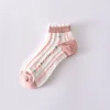Pink Summer 3D Jacquard Women Short Socks