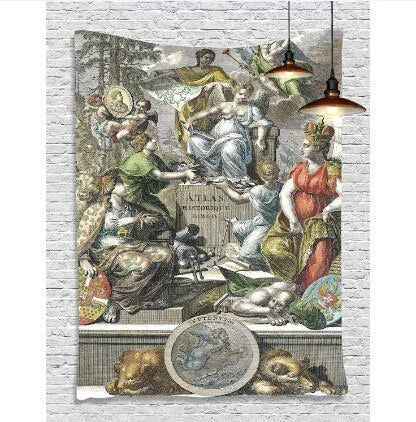 World Map 3D Print Polyester Geometric Wall Hanging Tapestry Decor Oil Painting Beach Towel Sleeping Pad Yoga Blanket Mat