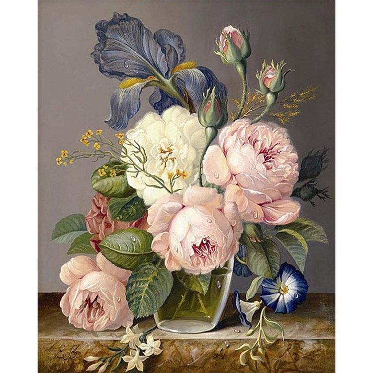Peinture par numéro - Peinture à l’huile - Fleurs de couleur (40'50cm)