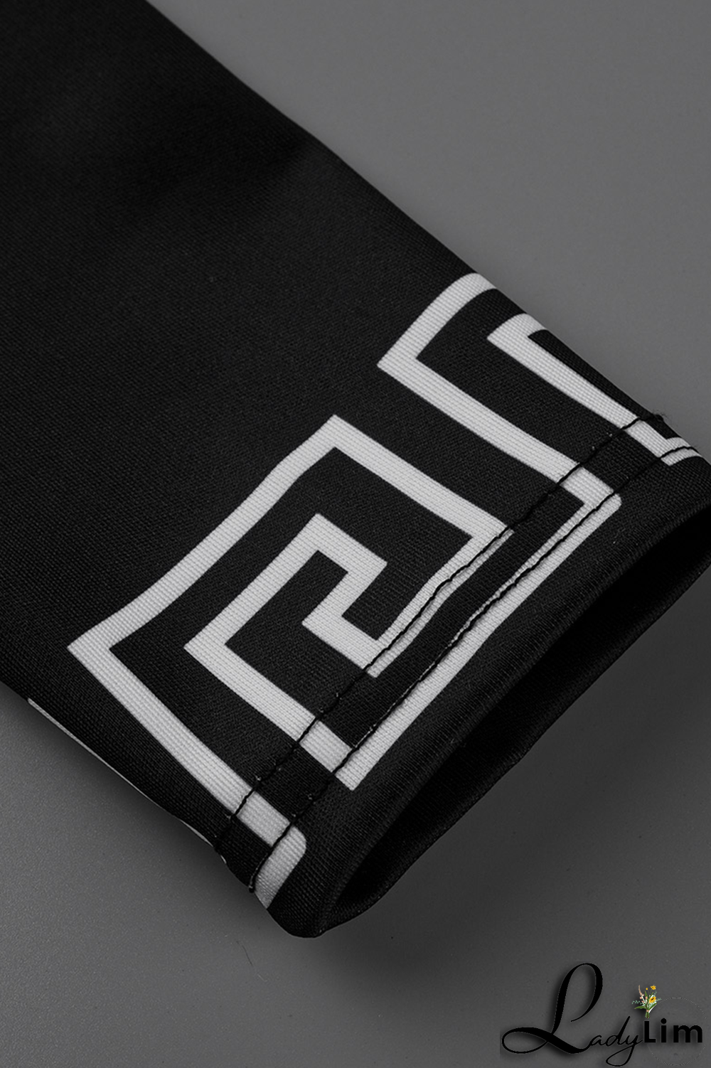 Blue Casual Print Patchwork O Neck Long Sleeve Two Pieces