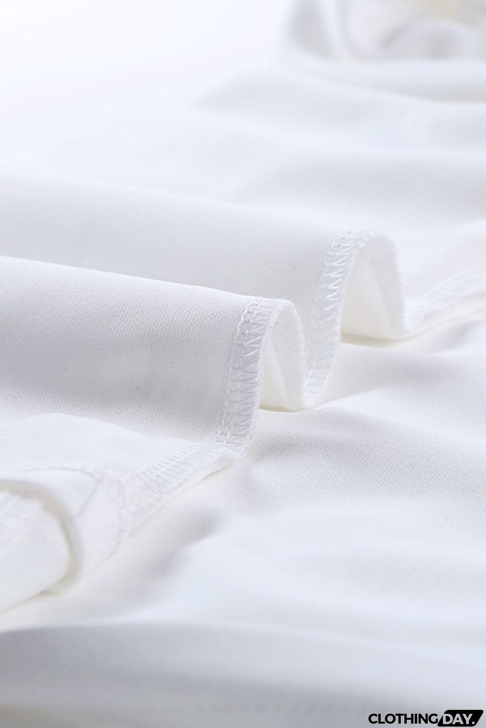 Chic White Swiss Dot Texture Round Neck Short Sleeve Top