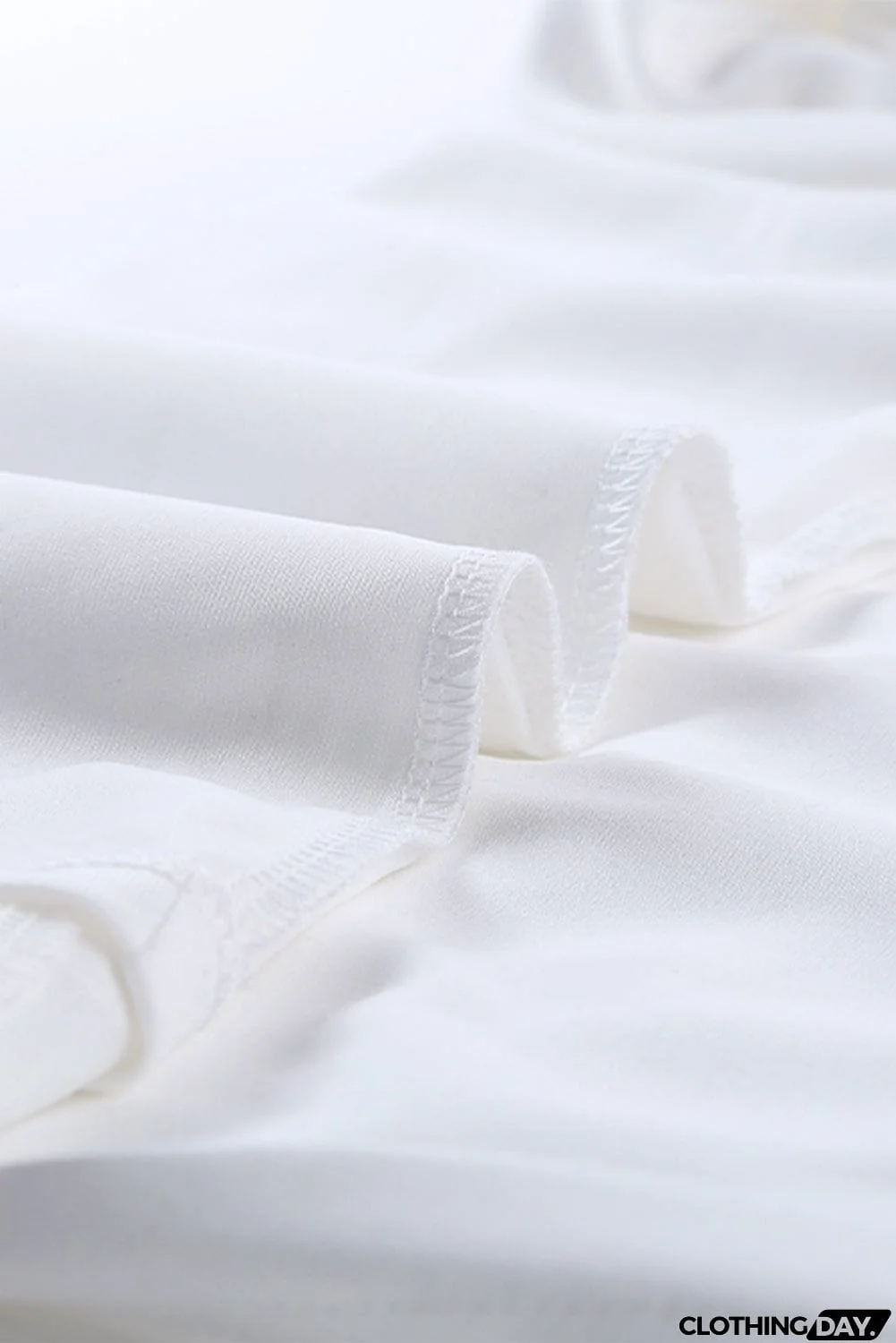 Chic White Swiss Dot Texture Round Neck Short Sleeve Top