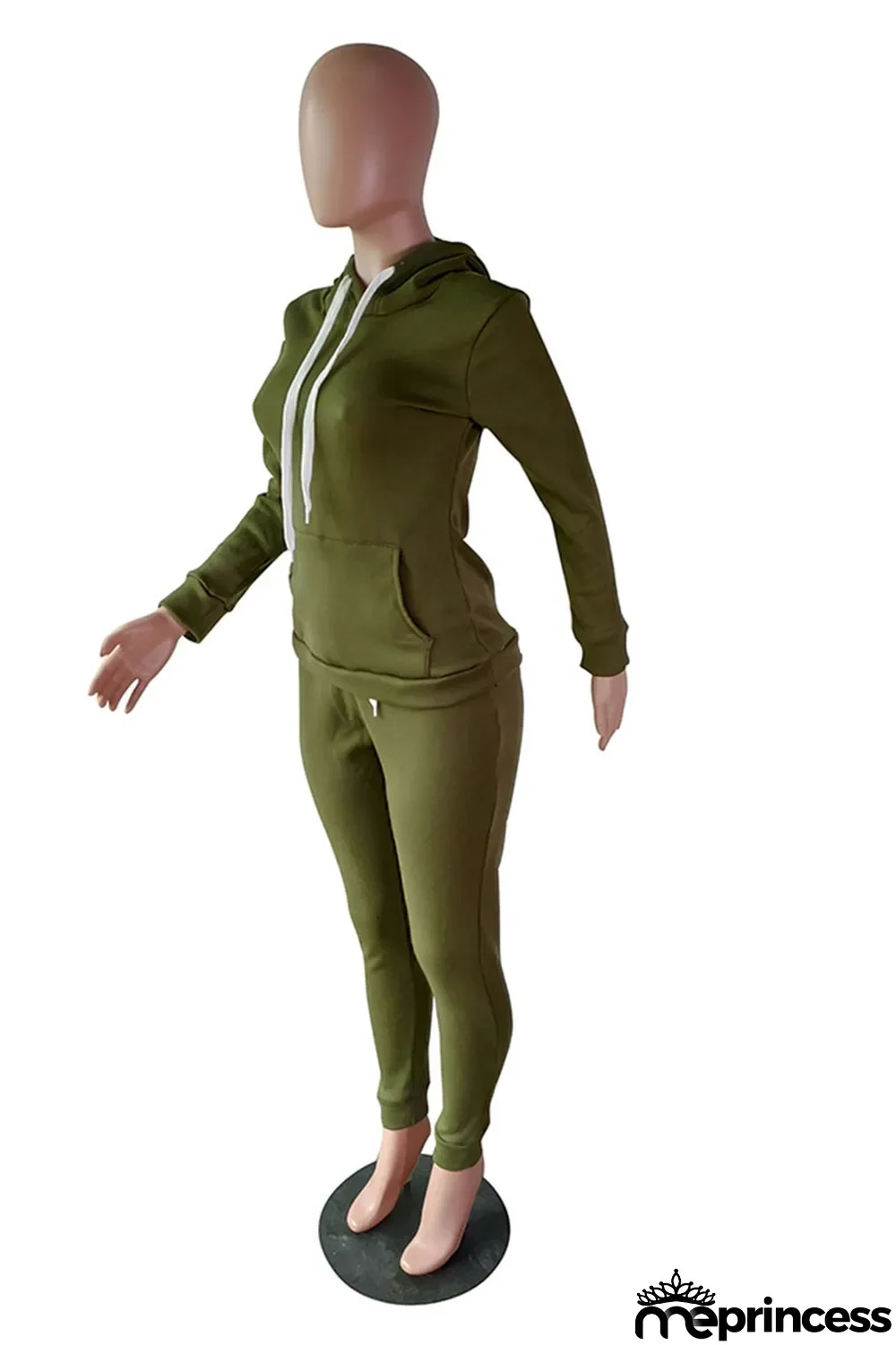 Grey Casual Solid Hooded Collar Plus Size