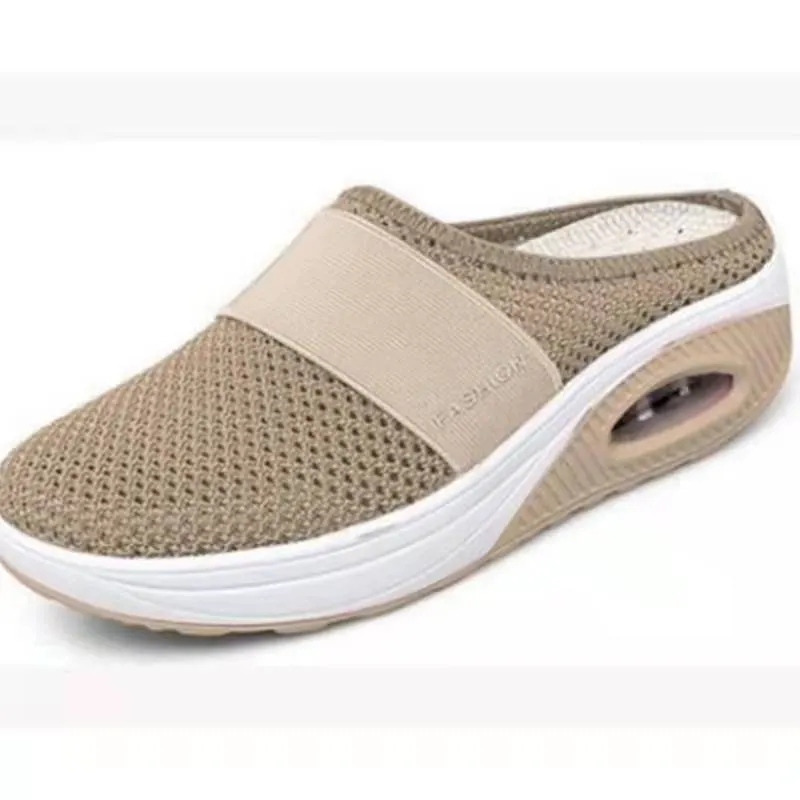 Breakj Breakj Small Net Hole Slippers Women No Heel Half-Slippers Thick-Bottom Slippers Women Net Side Half Slippers Women
