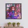 Diamond Painting -DIY Round Drill Girl Dog(40*40 CM)