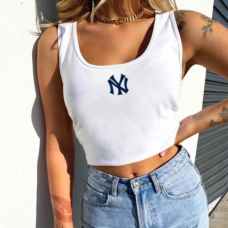  Casual Loose Baseball New York Yankees Print  T-Shirt