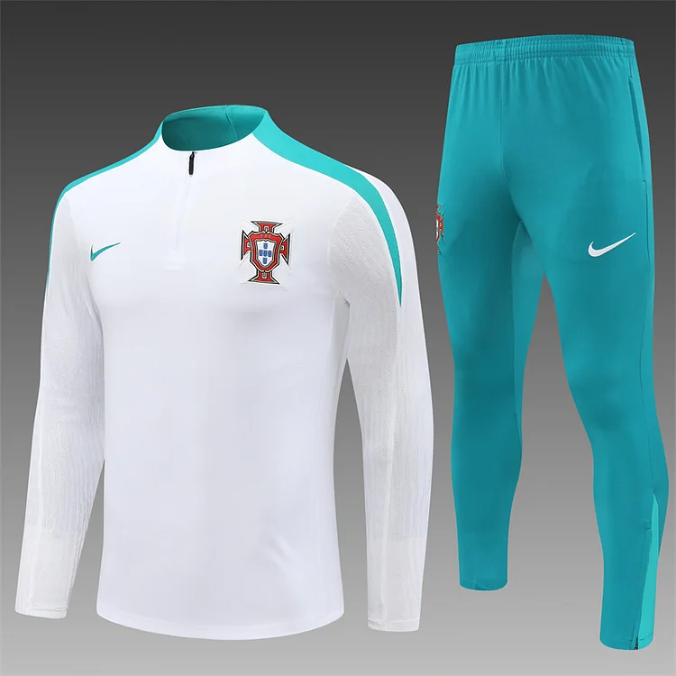2024-25 Portugal white half-zip training jersey