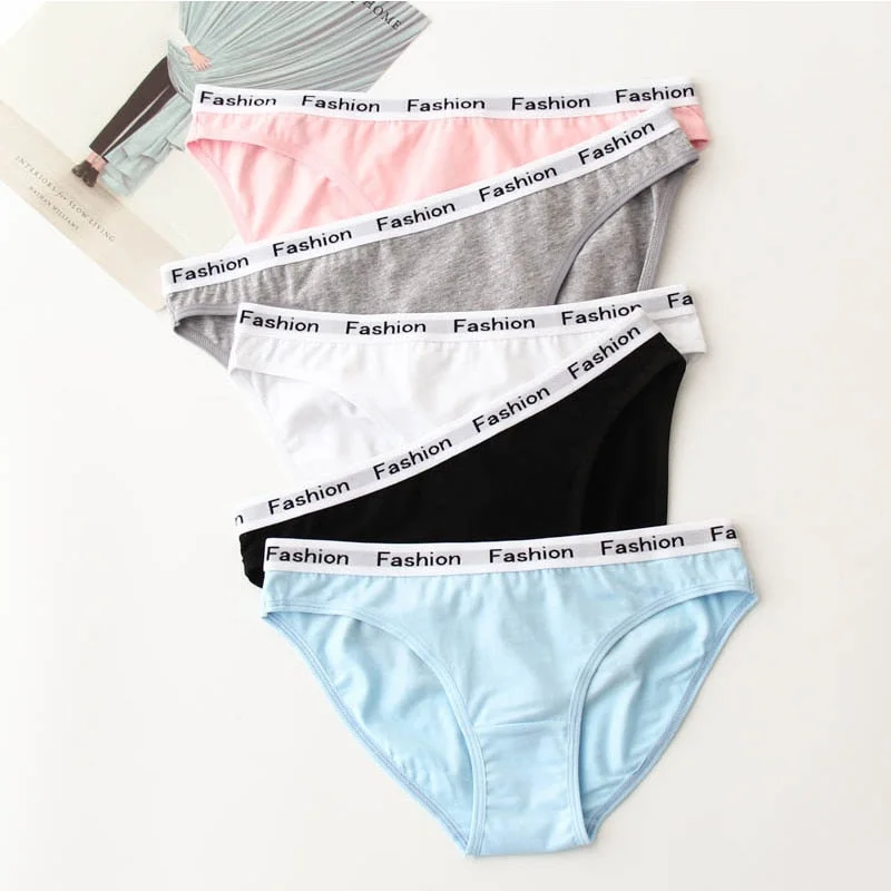 M-2XL Cotton Panties Female Underpants Sexy Panties for Women Briefs Underwear Plus Size Pantys Lingerie 3PCS/Set 5 Solid Color