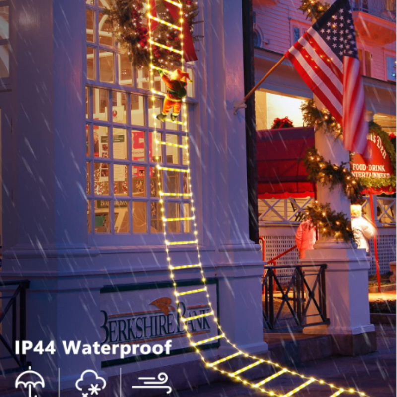 Tegooe USB Powered Santa Climbing Ladder Lights - 8 Mode Decorative Display