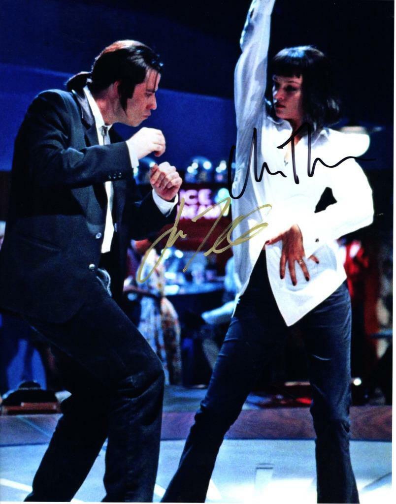 John Travolta Uma Thurman 11x14 Autographed signed Photo Poster painting Picture and COA