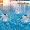 Solar Powered Pool Chlorine Floater with Colorful Lights for Nighttime Ambiance