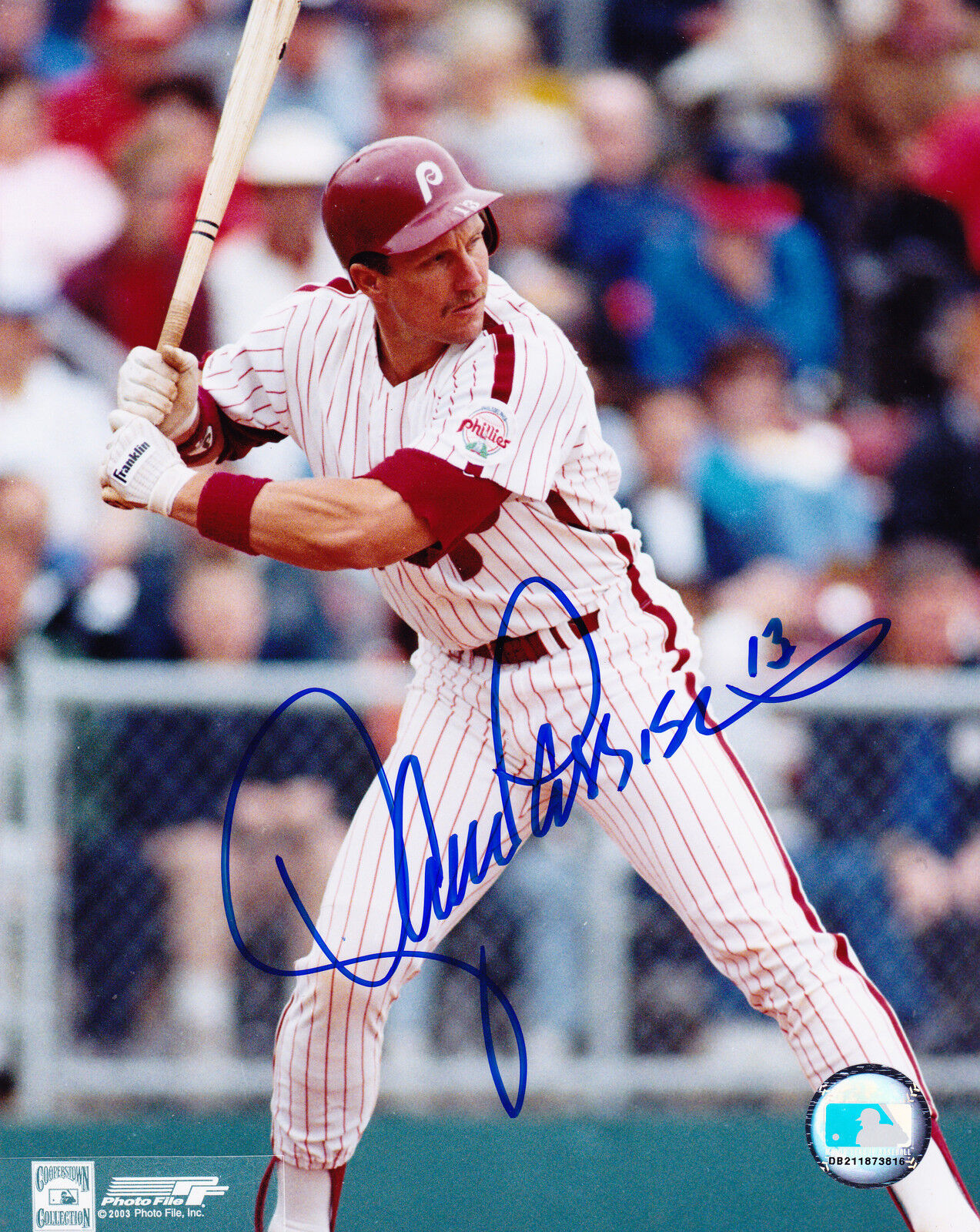 LANCE PARRISH PHILADELPHIA PHILLIES ACTION SIGNED 8x10