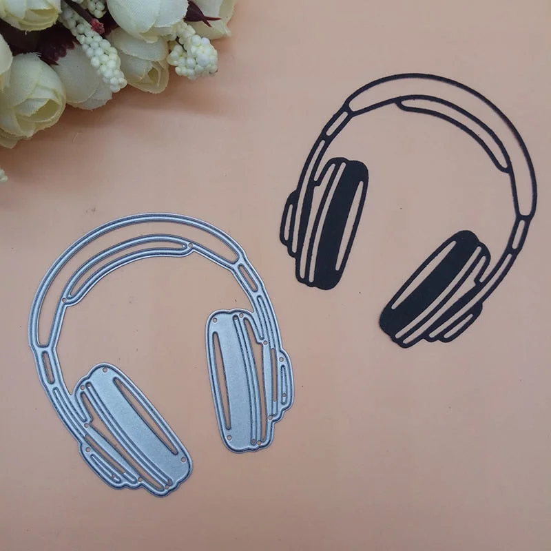 Headset Music Popular Fashion Die New Cutting Dies Scrapbooking Dies Metal Embossing Stamps and die for Card Making DIY