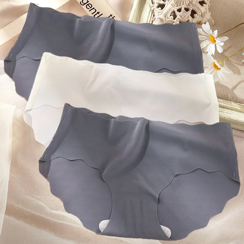 3PCS/Set Sexy Panties Women Seamless Underwear Female Briefs Underpants Invisible Intimates Lingerie One-Piece Low Waist Pantys