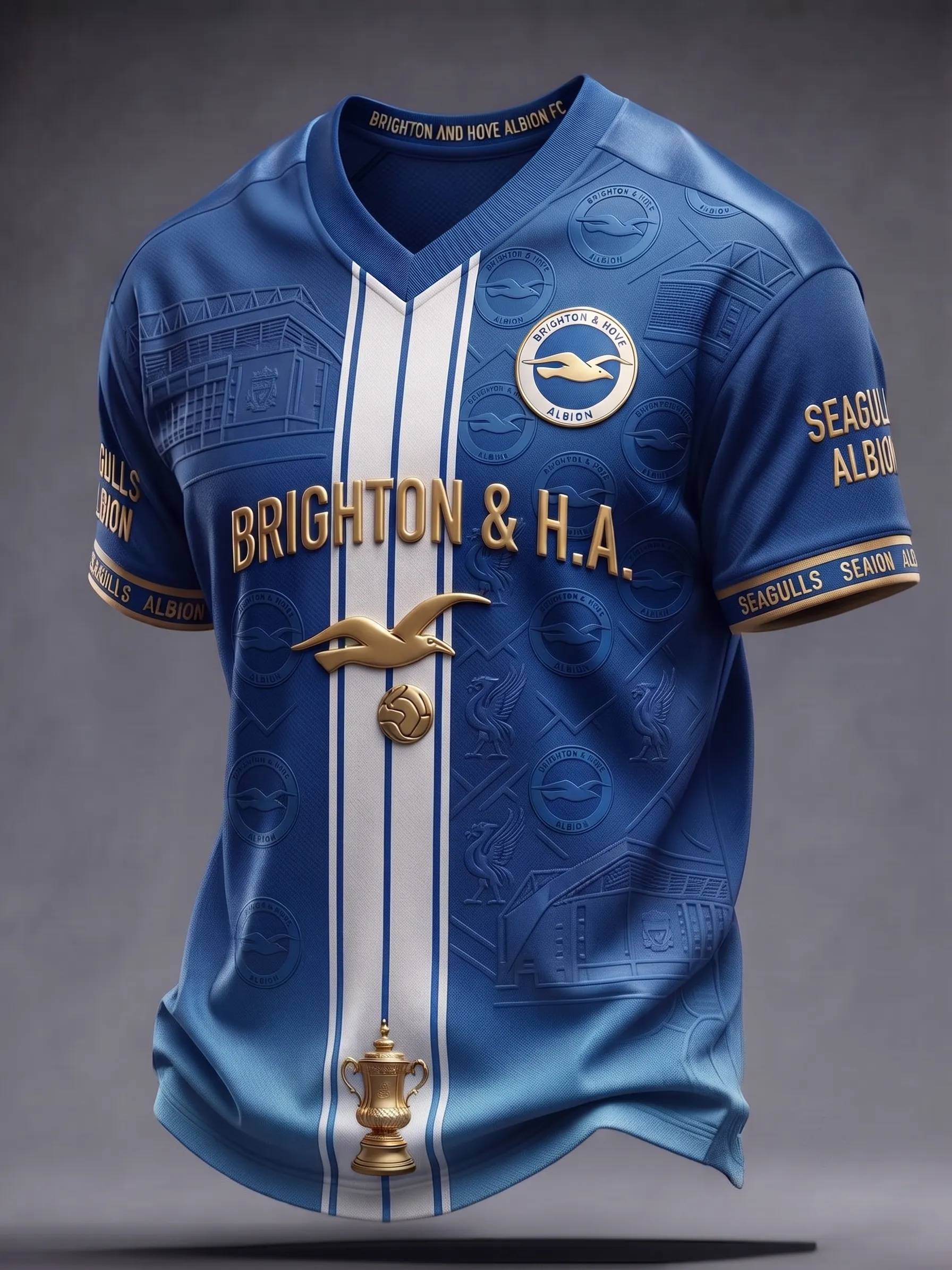 Brighton&Hove Albion ブライトンFC ポロシャツ 紺色 Brighton&Hove Albion ブライトンFC ポロシャツ 紺色 Brighton&Hove