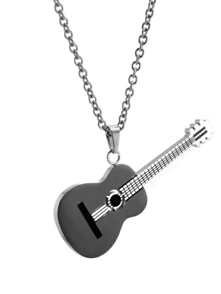 Fashion Vintage Ukulele Titanium Steel Necklace wearshes