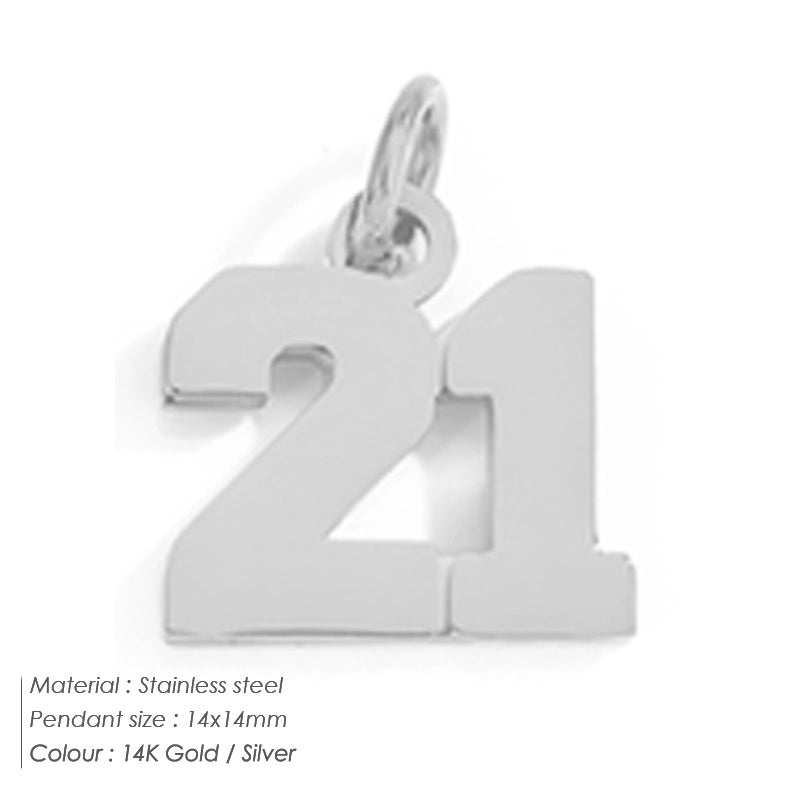 1 Piece 14*17mm 8 * 14mm 304 Stainless Steel 14K Gold Plated Number Pendant Jewelry Accessories