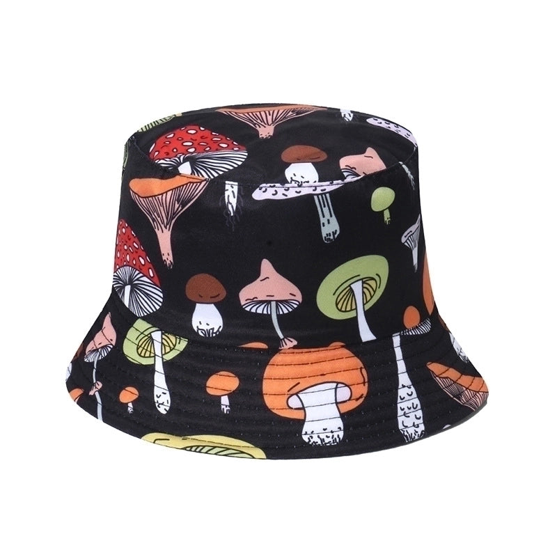 Women’s Hip-hop Bear Printing Flat Eaves Bucket Hat