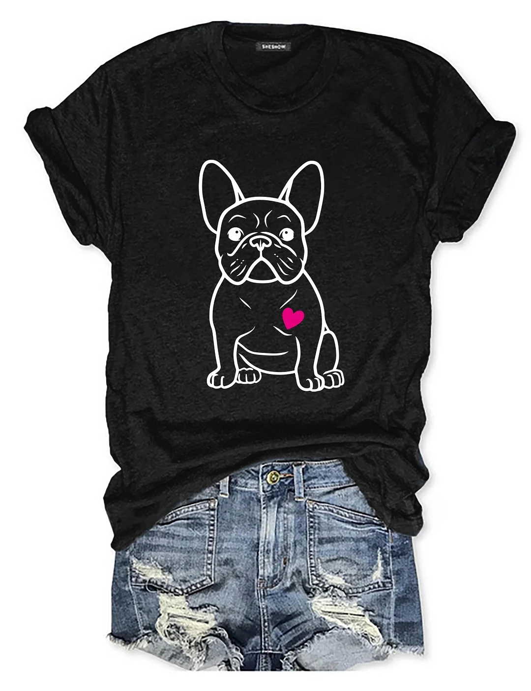 French Bulldog Heart T-shirt