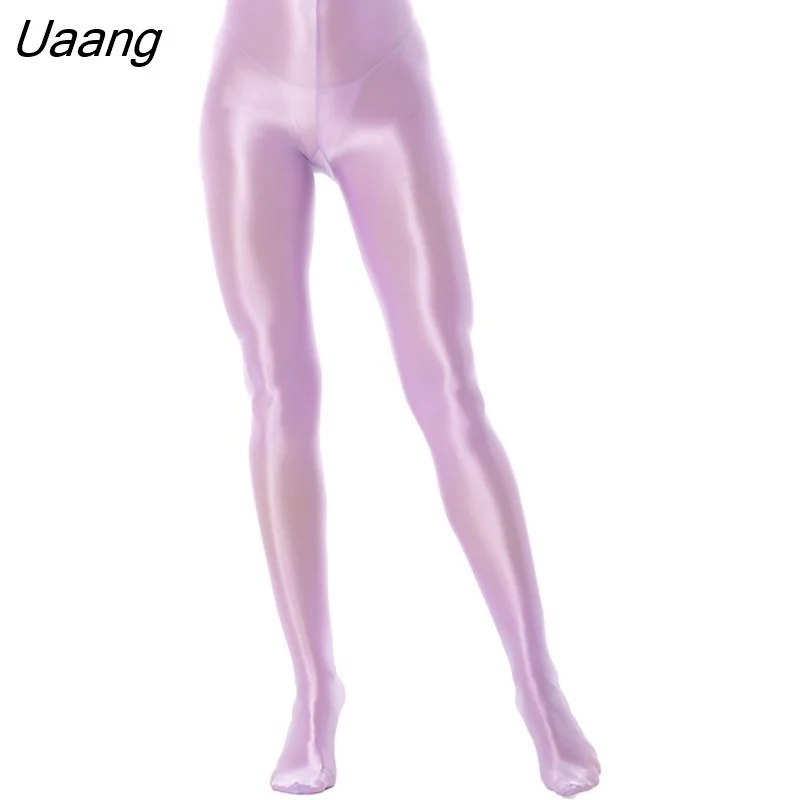 Uaang Womens Patent Leather Pants Pantyhose Latex Zipper Crotch Wetlook ...