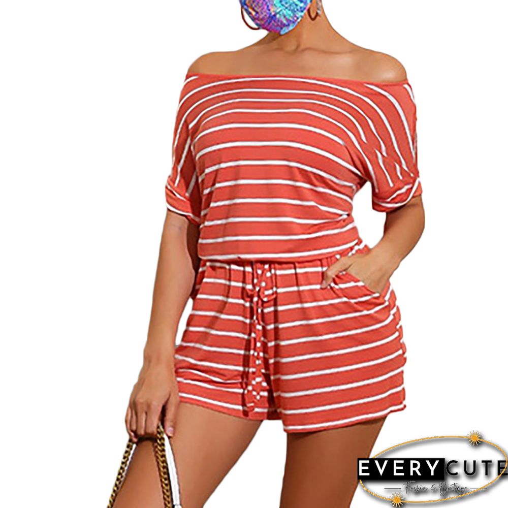 Orange Stripes Plus Size Loungewear Set