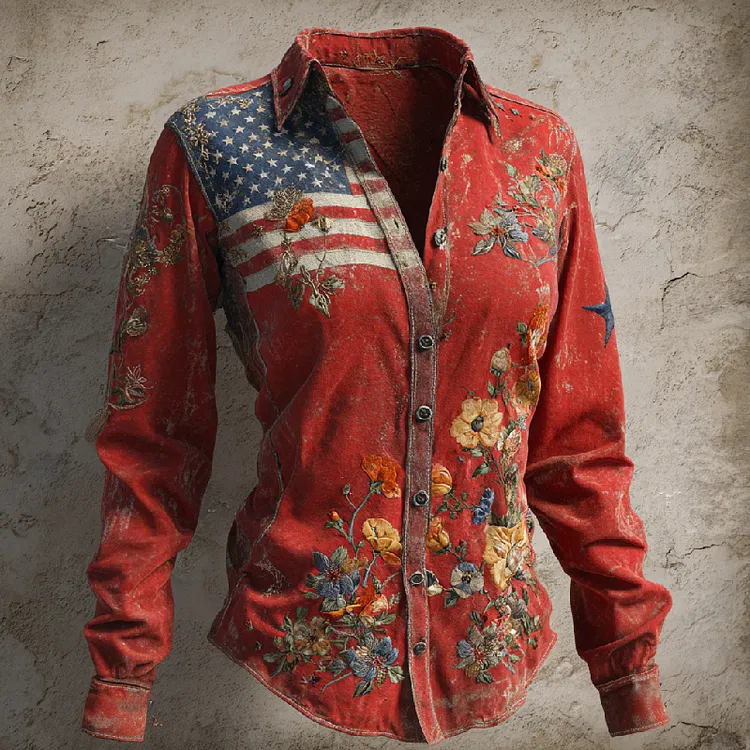 37Necklaces Women's US 250th Anniversary Casual Shirt