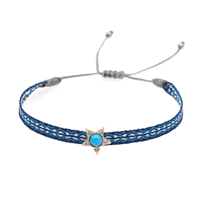 1 Piece Fashion Letter Devil’s Eye Copper Knitting Inlay Zircon Bracelets