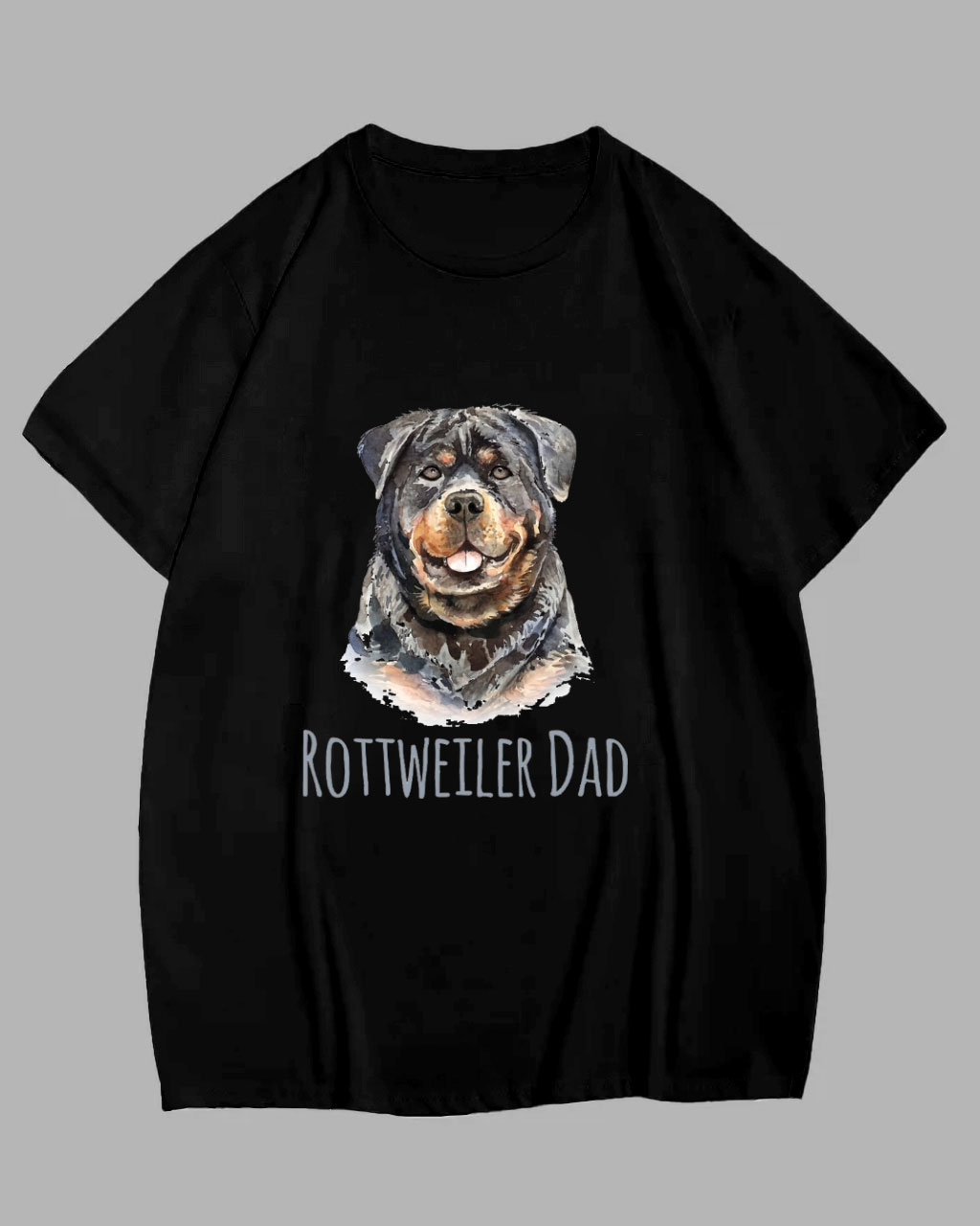 Big Men's Casual Rottweiler Dad Graphic Short Sleeve T-Shirt