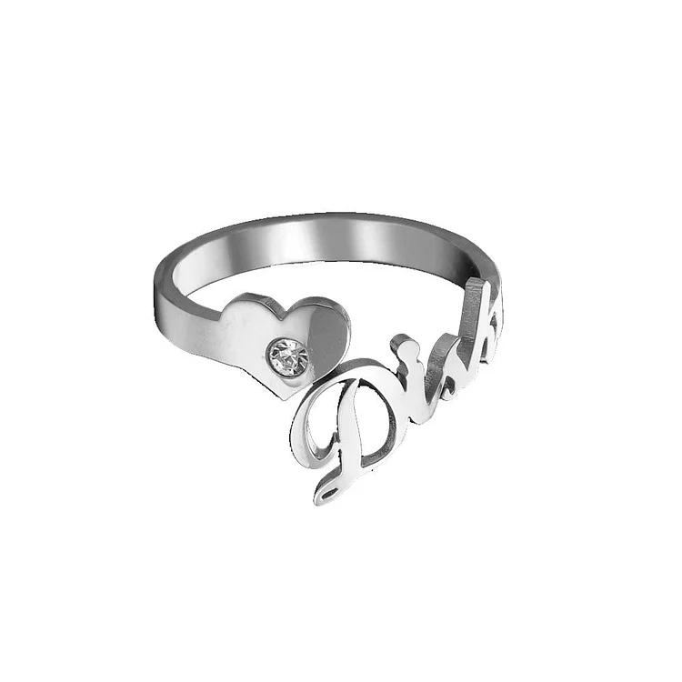 Personalized Name Adjustable Open Ring