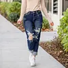 Gioiacombo&trade; Nuovi jeans strappati elasticizzati slim fit retr&ograve; da donna