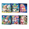 6Pcs Diamond Painting Greeting Card Gnome Diamond Handmade Card for Friends