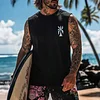 Men's Retro Casual Summer Surf Print Tank Top by Inlyline