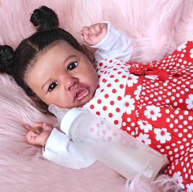 African American 12'' Handcrafted Pretty Full Body Silicone Reborn Baby Doll Girl Derek, Lifelike Doll -Creativegiftss® - [product_tag] Creativegiftss.com