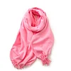 Plain Colors Tassels Unisex Scarf Team Event Anniversary Shawl