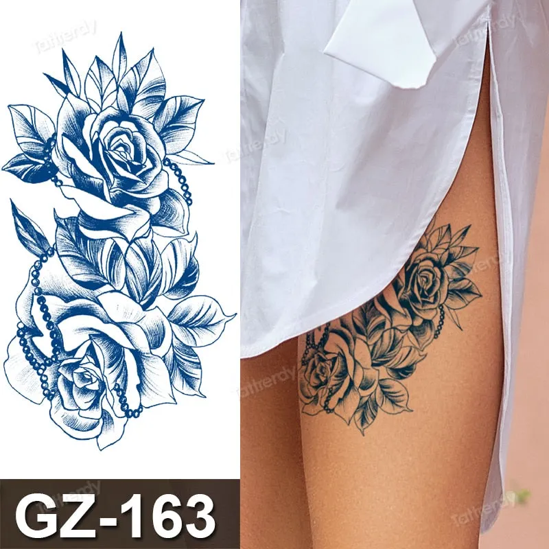 waterproof temporary tattoos men sleeve armband tattoo letter wings flowers long lasting juice ink tattoo sticker fake body art