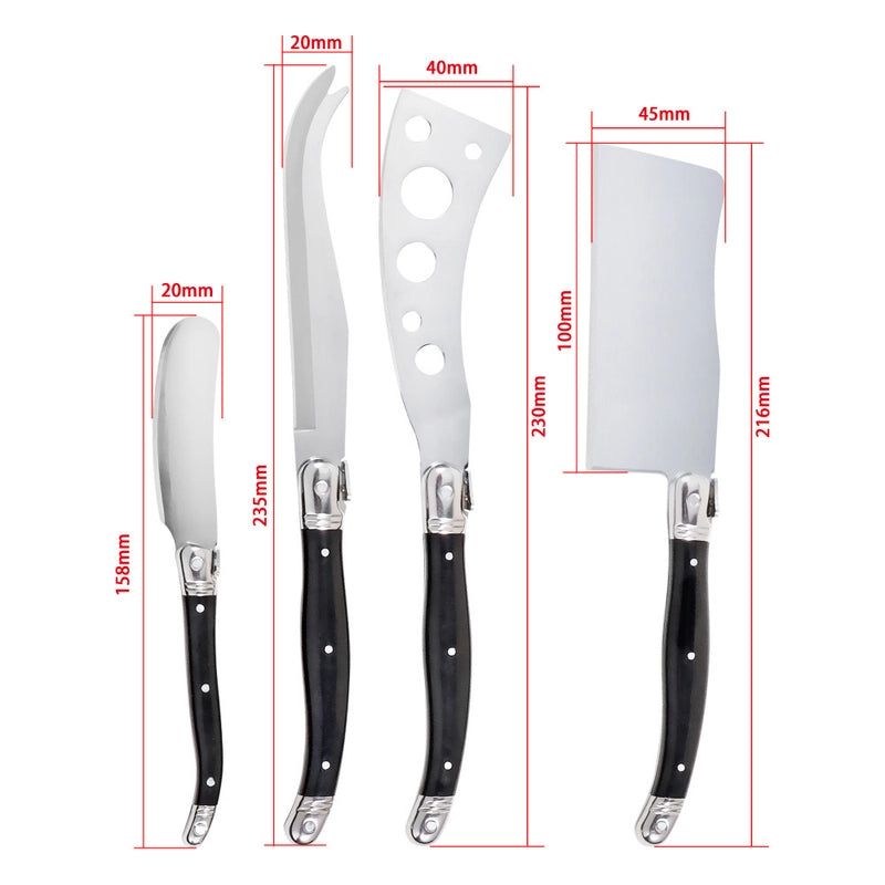 Factory In Stock Stainless Steel Cheese Knife Butter Knife Black Plastic Handle Cheese Knife Jam Spatula Baking Utensils