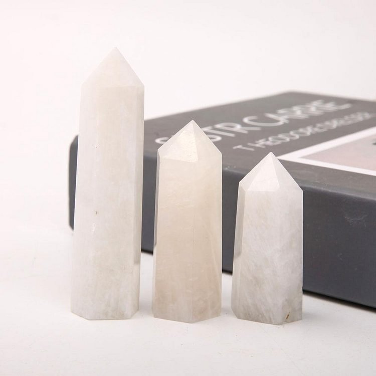 Set of 3 White Moonstone Towers Points Bulk Crystal wholesale suppliers