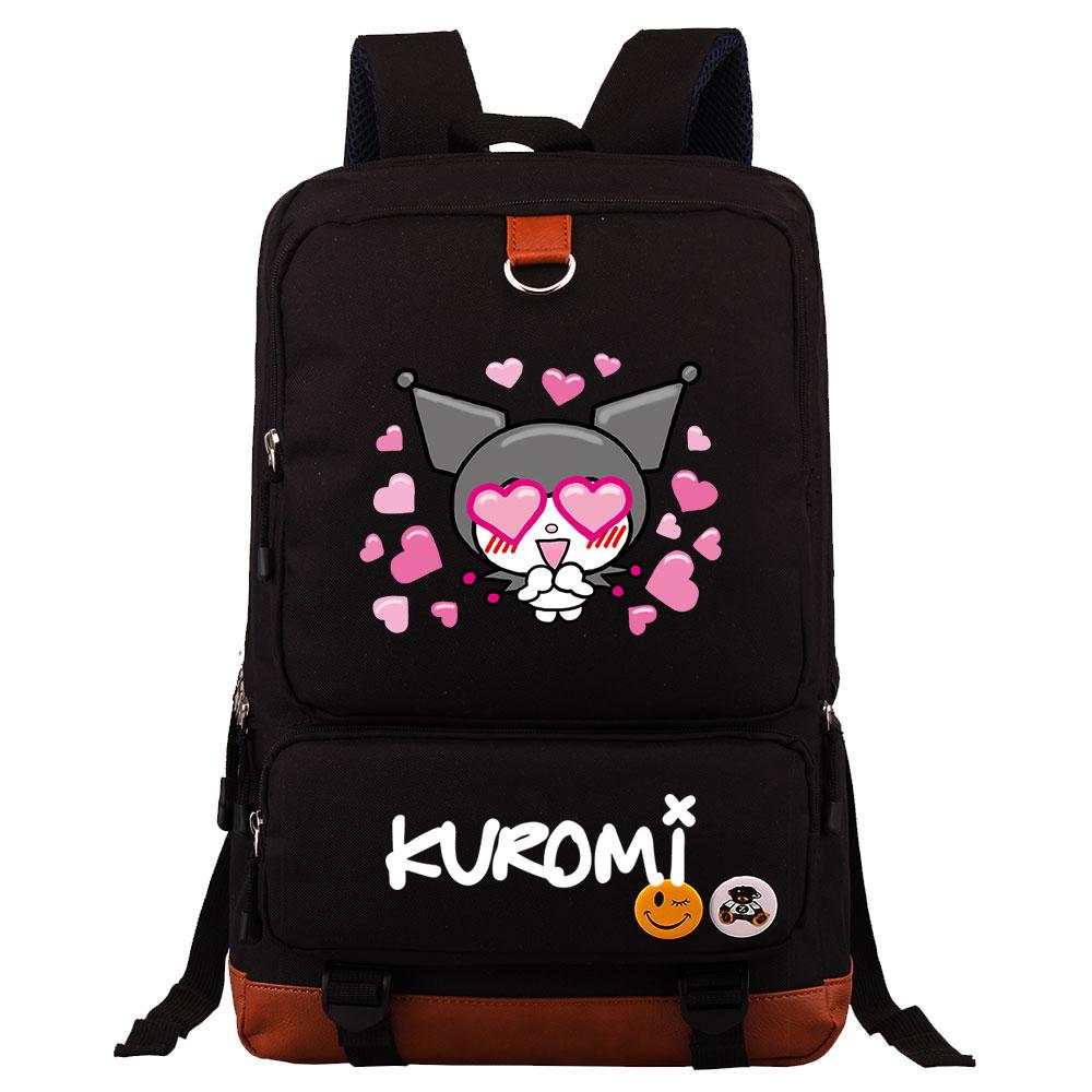 Mayoulove Kuromi Backpack Lightweight Design with Adjustable Straps for School and Travel-Mayoulove