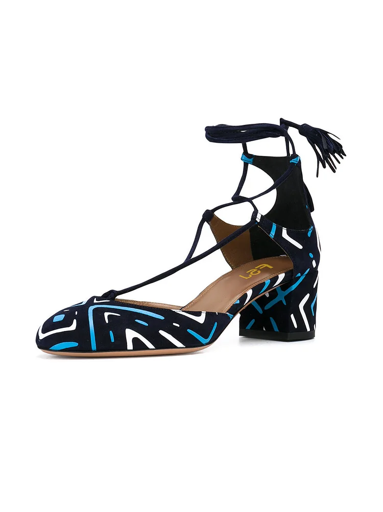 Black Strappy Sandals Closed Toe Block Heel Shoes |FSJ Shoes